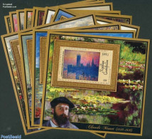 Central Africa 2011 Claude Monet 12 S/s, Mint NH, History - Transport - Netherlands & Dutch - Ships And Boats - Art - .. - Geografia