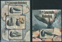 Burundi 2012 Hindenburg Catastrophe 2 S/s, Mint NH, History - Transport - Zeppelins - Disasters - Zeppeline