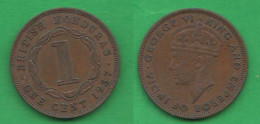 British Honduras Cent 1937 Belize British Administratio  King George VI° Bronze Coin C 3 - Colonie