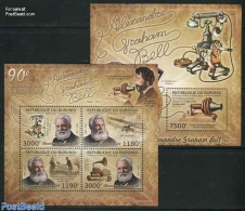 Burundi 2012 Alexander Graham Bell 2 S/s, Mint NH, Science - Transport - Inventors - Telecommunication - Telephones - .. - Télécom