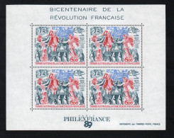 TAAF, **,  Yv BF 1, Mi BL 1, SG MS 257, Bicentenaire De La Révolution Française, - Blocs-feuillets