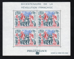 TAAF, **,  Yv BF 1, Mi BL 1, SG MS 257, Bicentenaire De La Révolution Française, - Hojas Bloque