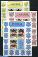 Dominica 1978 SILVER CORONATION 3 BLOCK, Mint NH, History - Kings & Queens (Royalty) - Familias Reales