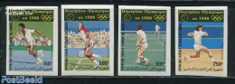 Comoros 1987 Olympic Games 4v, Imperforated, Mint NH, Sport - Tennis - Tenis