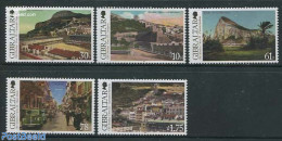 Gibraltar 2013 Old Views 5v, Mint NH, Transport - Various - Automobiles - Street Life - Coches