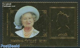 Maldives 1999 Queen Mother 1v, Gold, Mint NH, History - Kings & Queens (Royalty) - Familias Reales