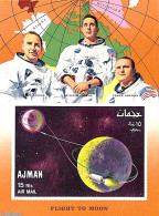 Ajman 1968 Apollo 7 S/s, Imperforated With Printed Perforation, Mint NH, Transport - Space Exploration - Ajman