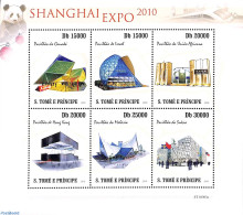 Sao Tome/Principe 2010 Shanghai Expo 6v M/s, Mint NH, Various - World Expositions - Art - Modern Architecture - Sao Tomé Y Príncipe