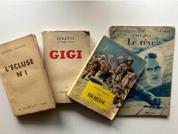 4 Livres Anciens Classiques (1933-1952): Colette, Girault, Simenon, Zola - Lots De Plusieurs Livres