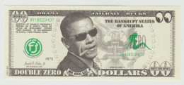2 Billets Fantaisie Fictif Etats Unis USA Double Zéro Dollar Barack Obama Cigarette Aux Lèvres Et 44 Dollar Barack Obama - Ficción & Especímenes