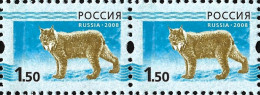ANIMAL LYNX Russia 2008 Wild Animals Big Cats Lynx Trot Bobcat MNH STANDART Stamps In Pair Mi. # - Roofkatten