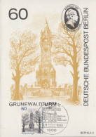 Berlin Mi.Nr. 636 Auf Karte - BEPHILA 3 Grunewaldturm Berliner Ansichten - 13.11.1980 - Lettres & Documents