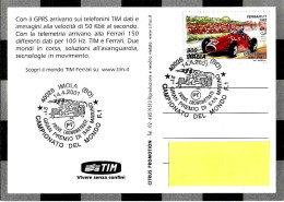 ITALIA ITALY - 2001 IMOLA (BO) 21° GP S.Marino Campionato Mondo F1 Prove Cronometrate Su Cartolina Tim Ferrari - 9237 - 2001-10: Marcophilie