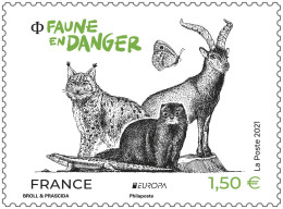 SALE!!! FRANCE FRANCIA FRANKREICH 2021 EUROPA CEPT Endangered National Wildlife Stamp MNH ** - 2021