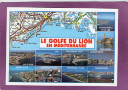 13 30 34 Le Golfe Du Lion En Méditerranée Des Saintes Maries De La Mer à Valras-Plage    Carte Géographique Multivues - Mapas