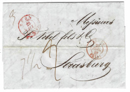 1848 - Lettre De BERN ( SUISSE ) Taxe 9 D ( Poids 7 1/2 ) Pour Strasbourg Entrée BERNE / DELLE ( Réf. Noël 690 ) - 1843-1852 Federal & Cantonal Stamps