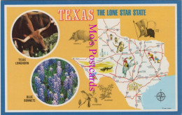 Maps Postcard -  Map Of Texas, The Lone Star State  DZ33 - Maps