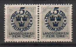 SWEDEN STAMPS. 1918, Sc.#B3,  PAIR MNH - Nuovi