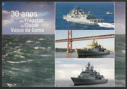 Portugal Entier Postal 2021 Marine 30 Ans Frégates Classe Vasco Da Gama Stationery Navy 30 Years Vasco Da Gama Frigates - Postwaardestukken