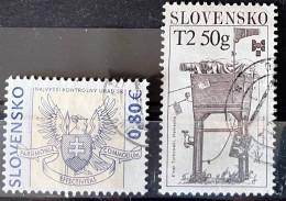 SLOVAKIA 2009 Coat Of Arms - Supreme Audit Office & Art - Illustration Biennale Postally Used MICHEL # 614,618 - Usati