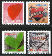 Réf 77 < SUEDE Année 2006 < Yvert N° 2498 à 2501 Ø Used < SWEDEN - Saint Valentin Coeur - Used Stamps