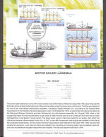 Motor Sailer Läänema 2022 Estonia  Stamp Presentation Card (eng) Mi 1050 - Barcos