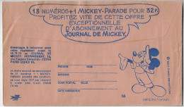 France 1975 Postal Check Cover Official Usage Authorized Advertising Disney Featuring Mickey Mouse Re-addressed - Disney