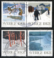 Réf 77 < SUEDE Année 2006 < Yvert N° 2538 à 2541 Ø Used < SWEDEN < Art < L'Hiver En Peinture - Usati