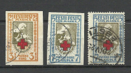 Estonia Estland 1921-1922 Michel 30 A + 29 - 30 B Red Cross Rotes Kreuz Nurse O - Croix-Rouge