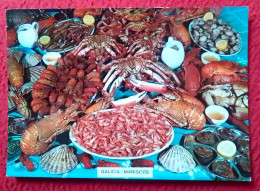 SPAIN POSTAL POST CARD CARTE POSTALE GALICIA MARISCOS SEAFOOD FRUITS DE MER GAMBAS CREVETTES COQUILLAGES SHELLS-FISH.... - Altri & Non Classificati