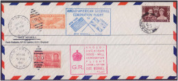 Anglo American Goodwill Coronation Flight LONDON TO NEW YORK DICK MERRILL PILOT Special Flight Cover USA Britain 1937 - Lettres & Documents