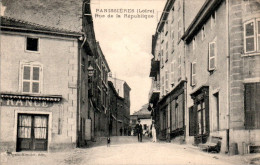 Panissières Canton De Feurs Rue De La République Loire 42600 Dos Vert Cpa Ecrite Au Dos En 1918 En TB.Etat - Other & Unclassified