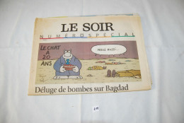 C219 Journal - Le Soir - Nuées De Bombes Sur Bagdag - 2003 - Le Chat - 1950 à Nos Jours