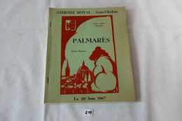 C219 Palmares - Athenée Royale - Saint Ghislain - 1967 - Diploma's En Schoolrapporten