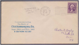 Battle Of Chickamauga Civil War Southern Victory, INVERTED ERROR YEAR DATE POSTMARK Cover SPONSORED BY LLOYD R. OSTNER - Plaatfouten En Curiosa