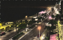 NICE, ALPES MARITIMES, PROMENADE, ARCHITECTURE, CARS, NIGHT, FRANCE, POSTCARD - Niza La Noche