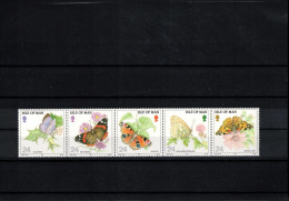 Isle Of Man 1993 Butterflies Stripe Of 5 Stamps Postfrisch / MNH - Vlinders