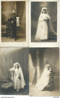 Lot 4 Cartes Photos Communiantes Et Communiant - Communion