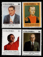 04- KOLUMBIEN - 1991 - ALBERTO LLERAS CAMARGO, GALAN, DARIO ECHANDIA, GIRARDOT - Kolumbien