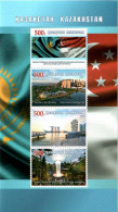 Kazakhstan 2023 . Diplomatic Relations With Singapore (Flags, Bridges, Architecture ). S/S - Kazakistan