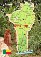 Benin Country Map New Postcard * Carte Geographique * Landkarte - Benin