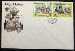 ANTIGUA & BARBUDA, Uncirculated FDC, « DISNEY », « ROUGHING IT », 1985 - Bandes Dessinées