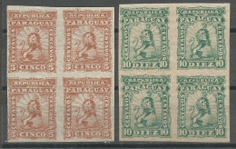 Paraguay Michel 7U/8U Set IMPERFORATED In Blocks Of 4 MNH / ** 1879/81 - Paraguay