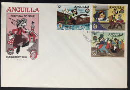 ANGUILLA, Uncirculated FDC, « DISNEY », « HUCKLEBERRY FINN », 1985 - Bandes Dessinées