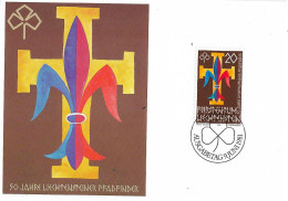 LIECHTENSTEIN. MAXICARD FIRST DAY. 50th ANNIVERSARY OF LIECHTENSTEIN SCOUTS. 1981 - Cartes-Maximum (CM)