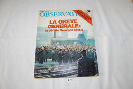 C219 Fascicule - Le Nouvel Observateur - Grève Générale - Politics