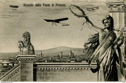 Firenze - Cartolina "Ricordo Delle Feste Di Firenze" Con Velivolo - Marcofilía (Aviones)