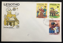 LESOTHO, Uncirculated FDC, « DISNEY », « THE WISHING TABLE », 1985 - Cómics