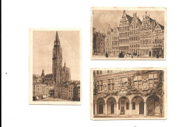 CQ84 - CARTES CIGARETTES ALBERT - ANVERS ANTWERPEN - CATHEDRALE - MUSEE PLANTIN MORETUS - HOTEL DE VILLE - Autres & Non Classés