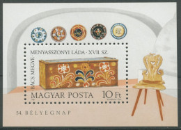 Ungarn 1981 Tag Der Briefmarke Truhen Block 151 A Postfrisch (C92582) - Blocks & Kleinbögen